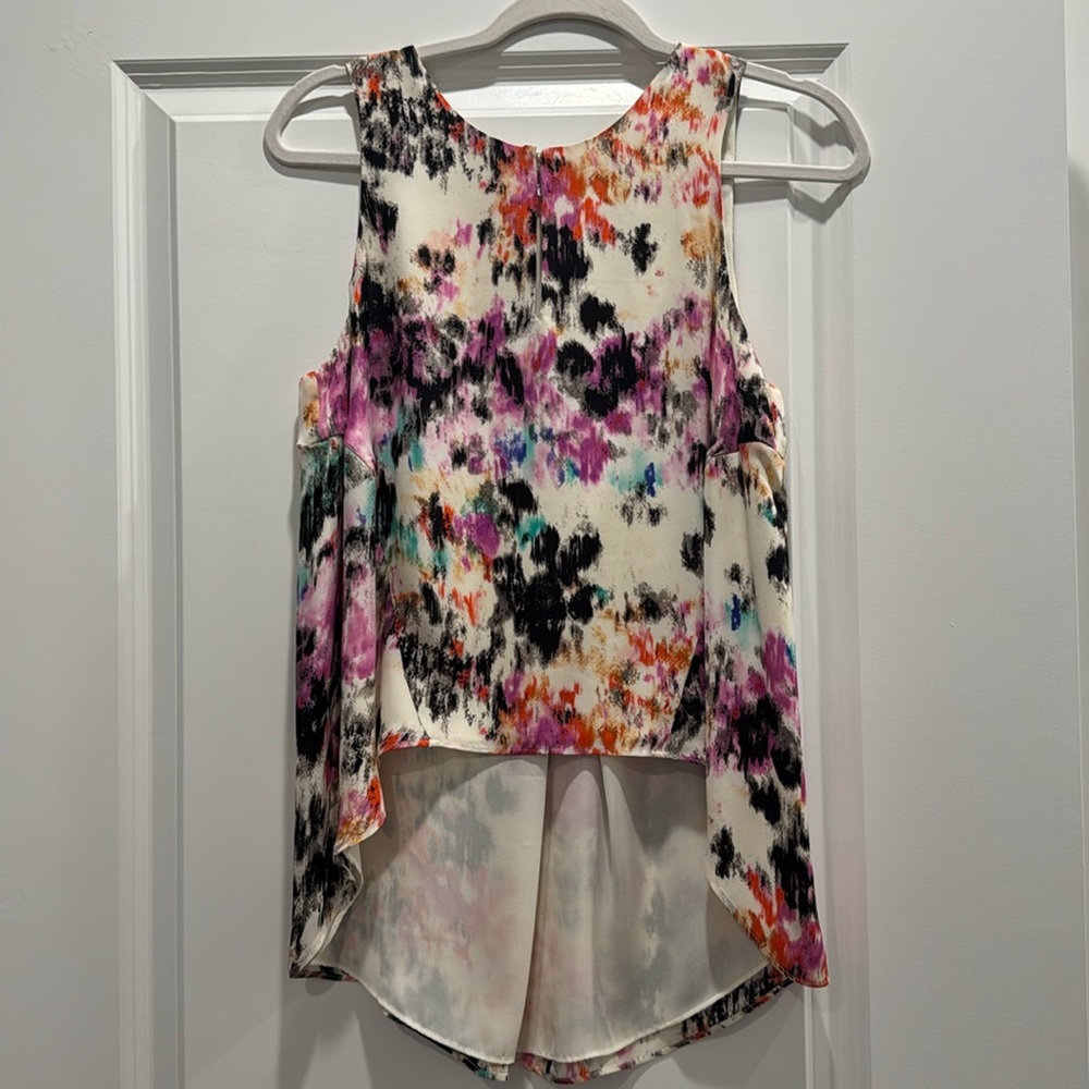 Parker Silk Multi Color High Low Tank Top